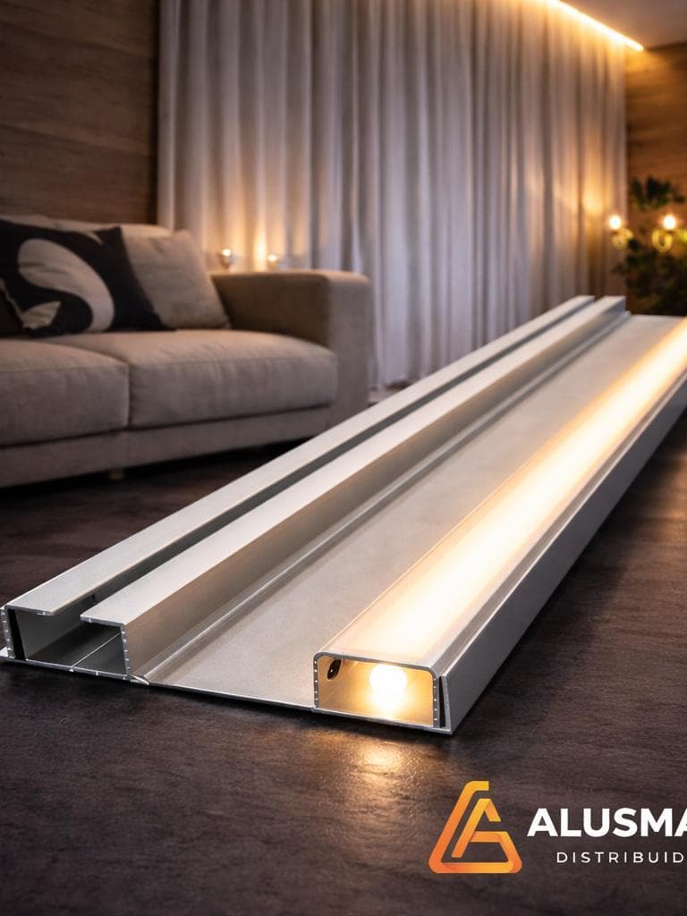 Trilho Suíço Max 1 Guia com Aba para Fita LED – Iluminação e Sofisticação