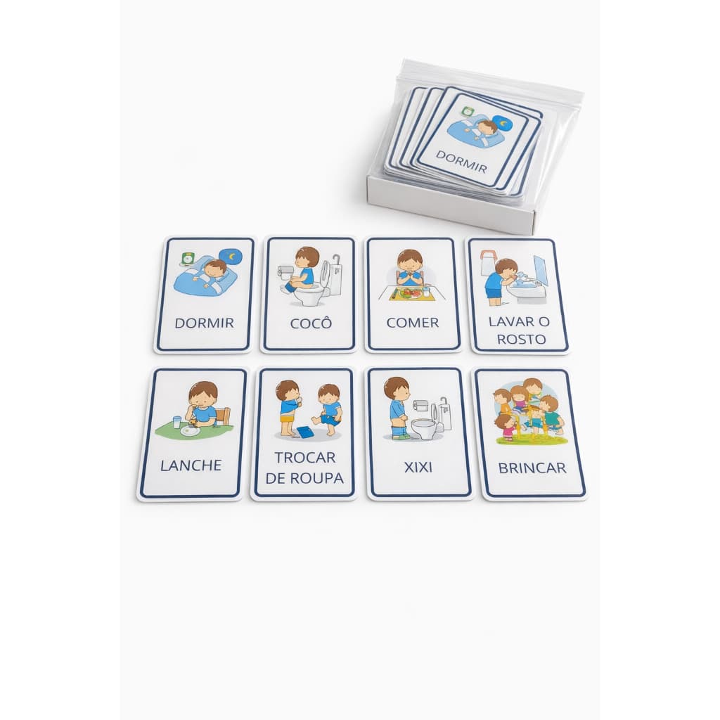 Recurso pedagógico card rotina visual TEA casa e escola