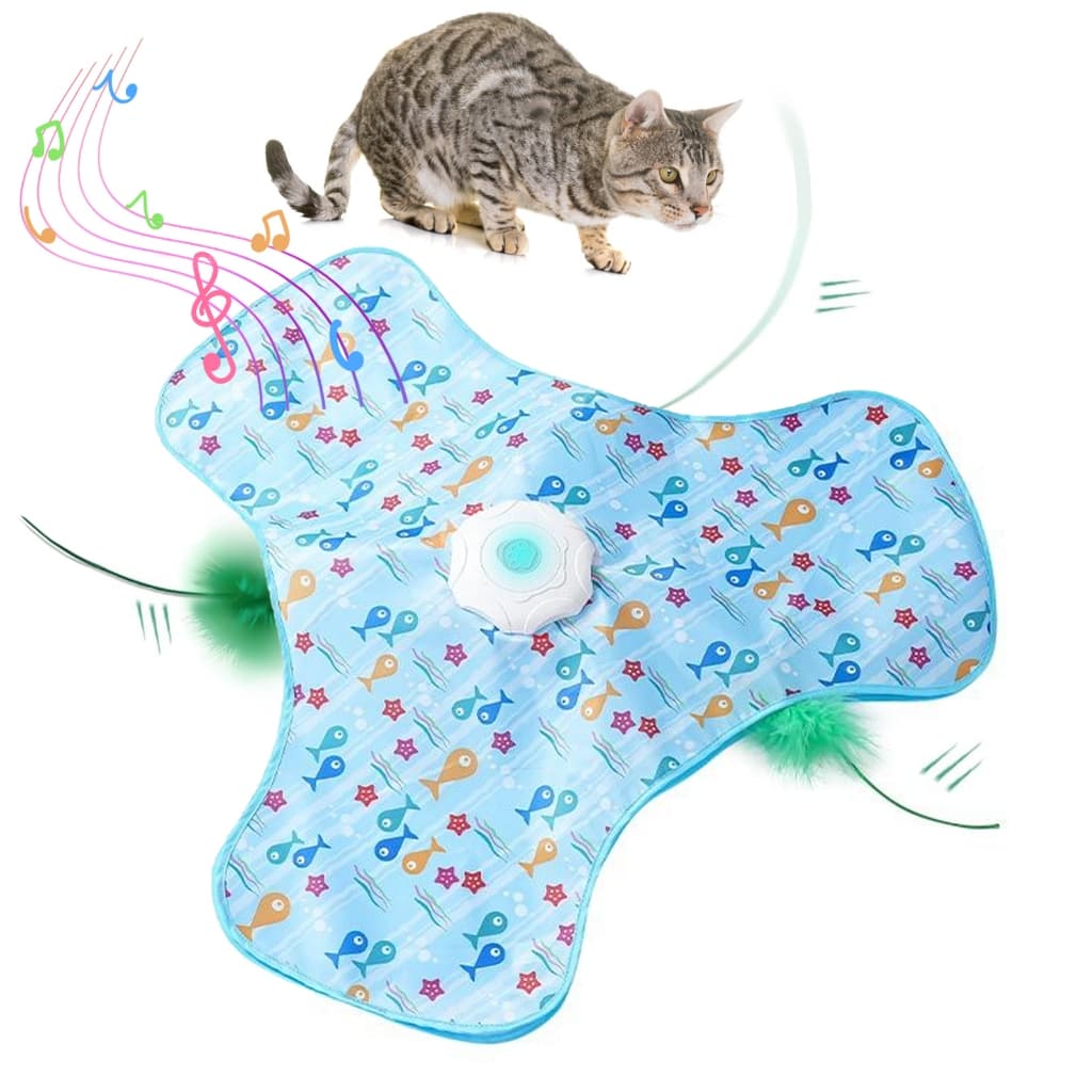 Brinquedo interativo de perseguição e caça Cat Smart, Penas Ocultas Em Movimento Ativado Esconder E Procurar Brinquedo