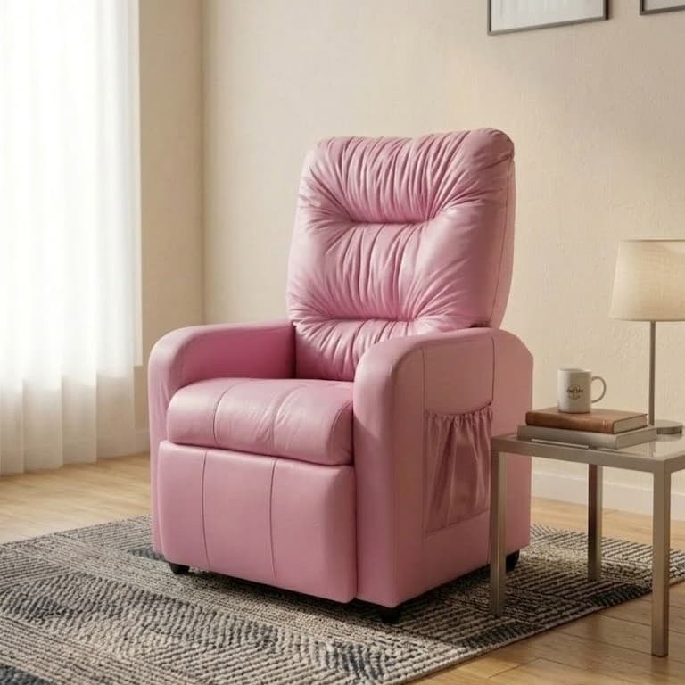Poltrona Cadeira Azera New Rosa Mamãe Encosto Reclinável E Retrátil Ideal Amamentação Quarto Clínicas Estetica - AV