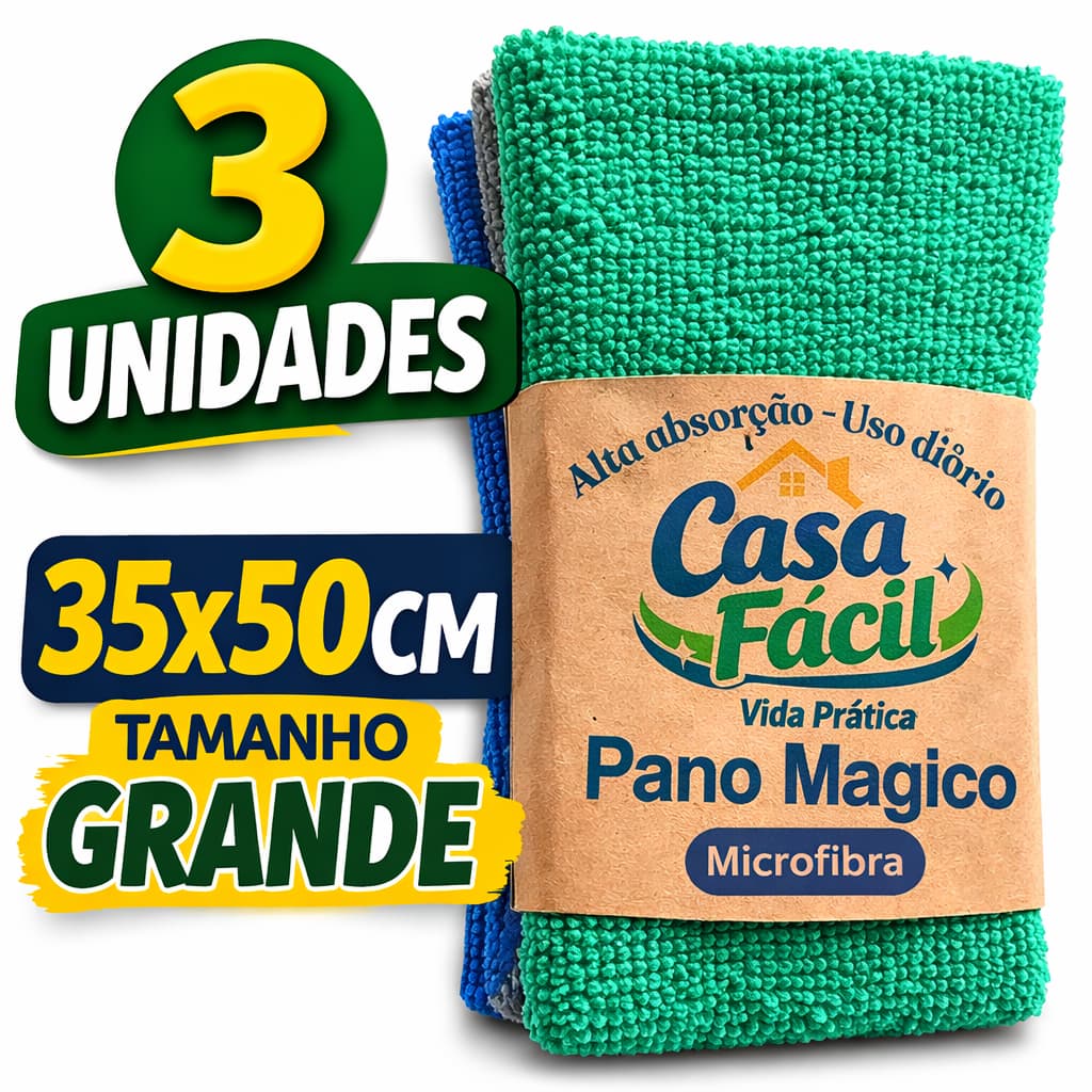 Pano Microfibra Grande -35x50cm-pano Magico Super Absorvente