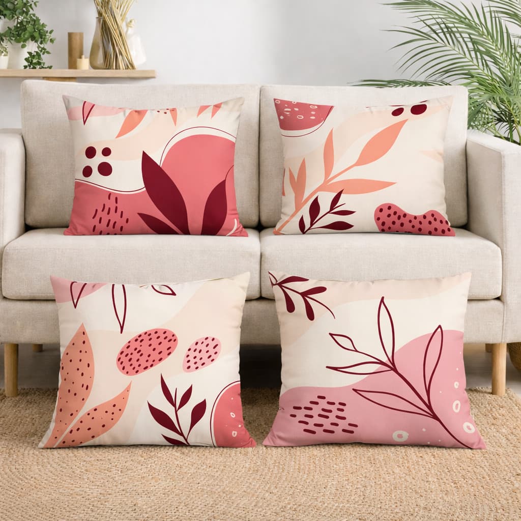 Kit com 4 Capas para Almofada Decorativas 45x45 Minimalista