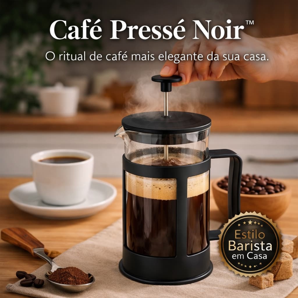 Cafeteira Francesa Compacta 300ml Vidro Resistente Design Elegante Preparo Rapido