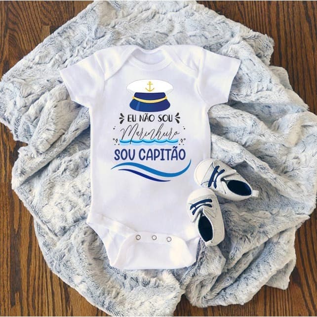 Body Bebê Personalizado Menino - Diversas Estampas - 100% Conforto - Poliester Premium