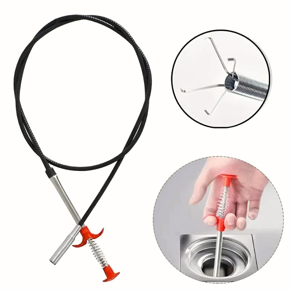 DESENTUPIDOR DE PIA COM GARRA DE METAL / PLASTICO 90CM
