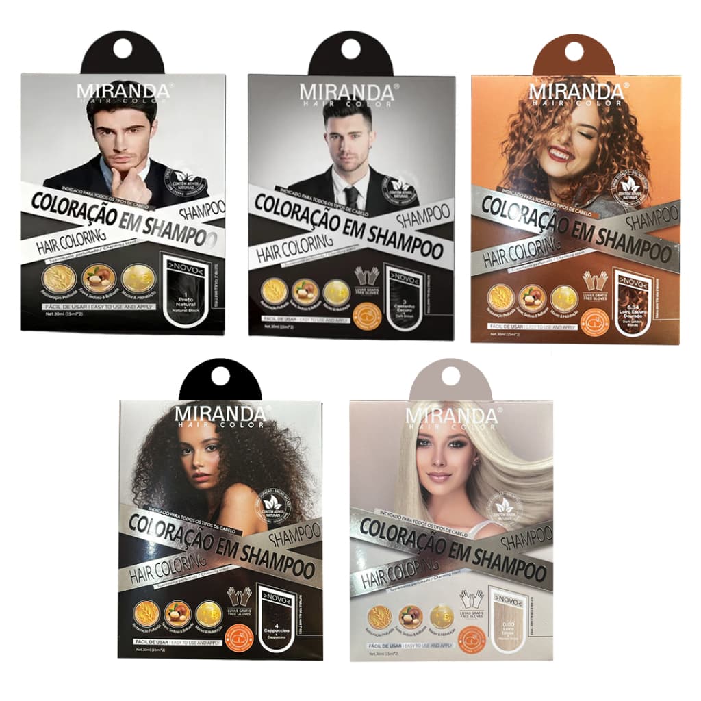 Coloração em Shampoo Várias Cores Miranda Hair Color 30ml