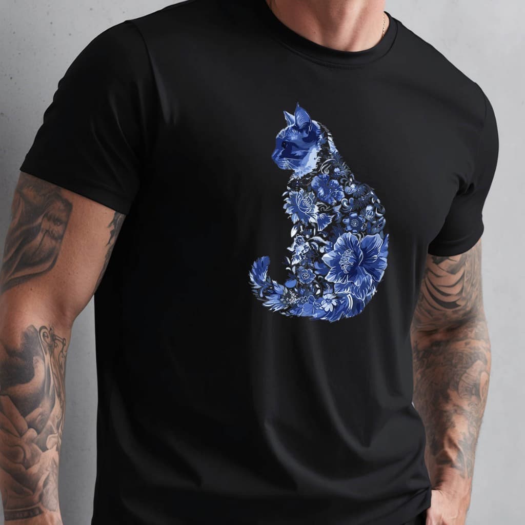 Camiseta Básica Masculina Algodão T-Shirt Camisa Casual Versátil Estampada Floral Animal Caveira Street