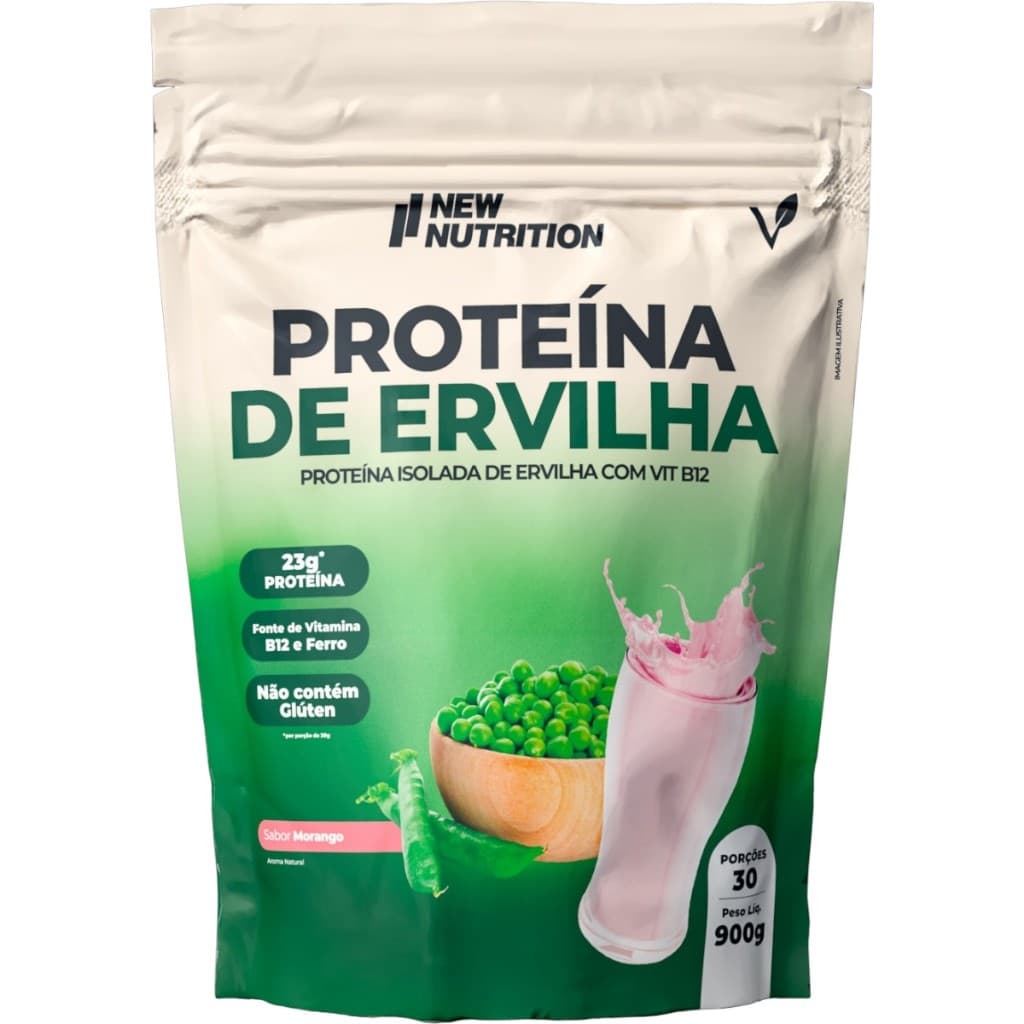 Suplemento Proteína Da Ervilha Sabor Morango Sachê De 900g