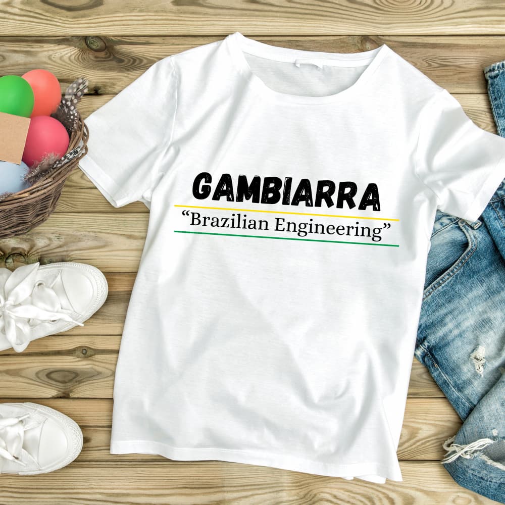 CAMISETA CAMISA OVERSIZED UNISSEX ALGODAO PERSONALIZADA GAMBIARRA BRAZILIZAN ENGINEERING