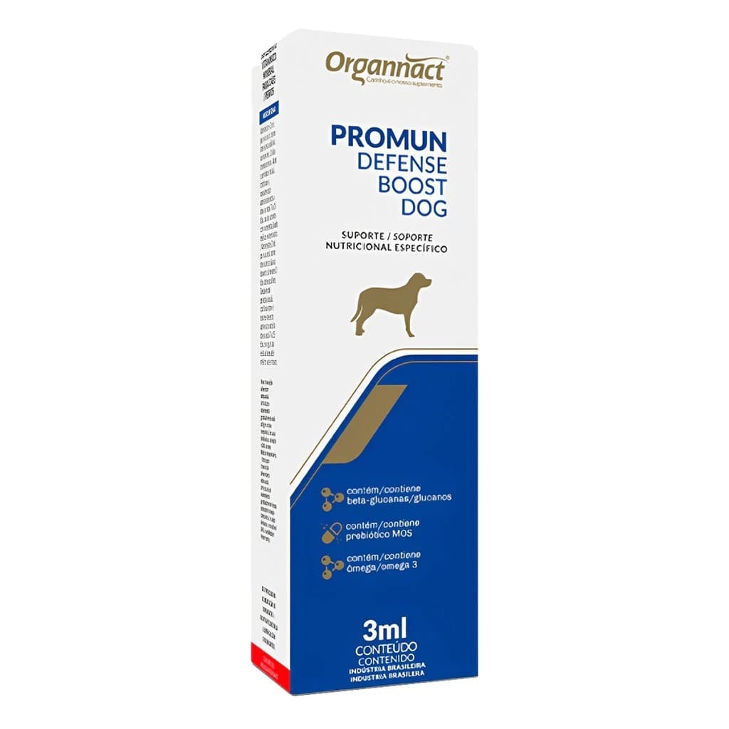 Suplemento Promun Defense Boost Dog Organnact 3ml Vitaminas Para Cachorro Imunidade Para Caes