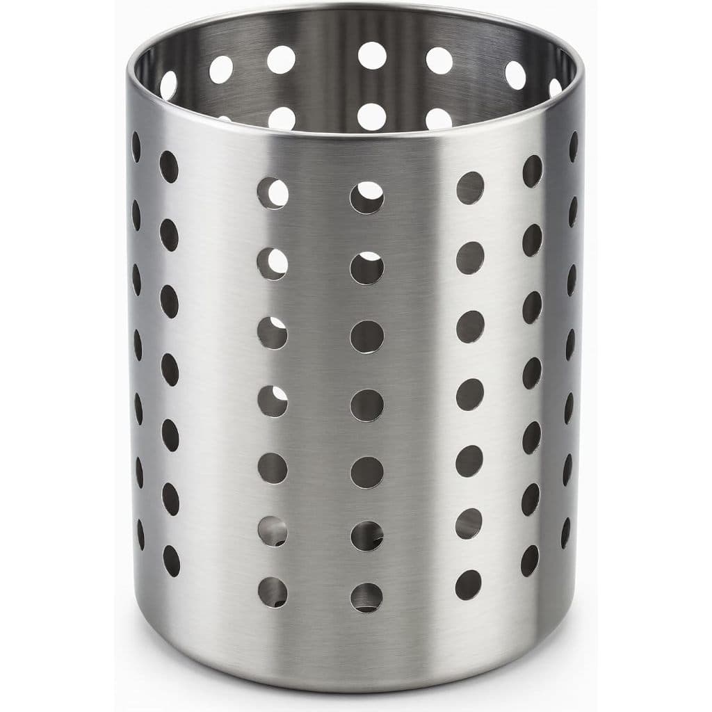 Porta Utensílios De Cozinha Escorredor De Talheres Porta Talheres Suporte De Talheres Redondo Prata Inox Organizador