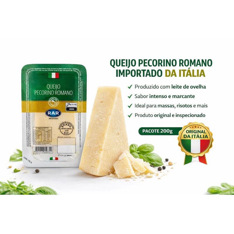 Queijo Pecorino Romano RAR 200g Importado da Itália – Original Premium 200gr