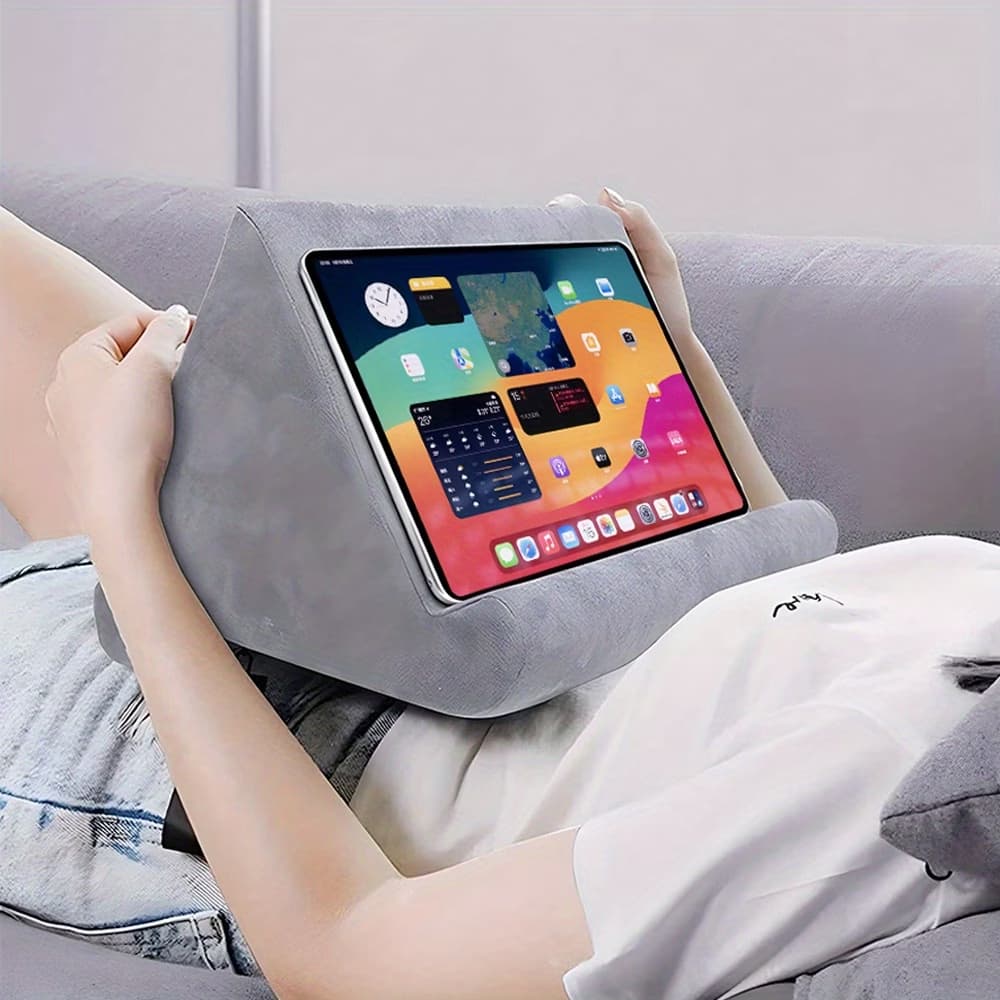 Suporte de Almofada para Tablet de Nylon com Bolso - Almofada de Suporte Comprimível
