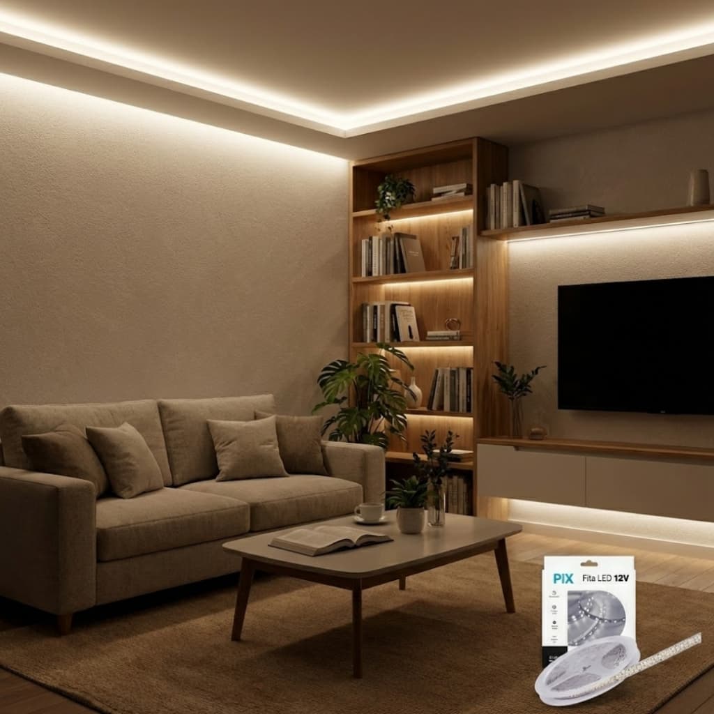 Fita Led Pix 20W 4000K 240LED/m Rolo 5m Promoção FG Frete Grátis Iluminação Sanca Gesso Móveis