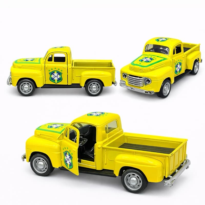Miniatura Caminhonete Brasil CBF Metal Abre Portas
