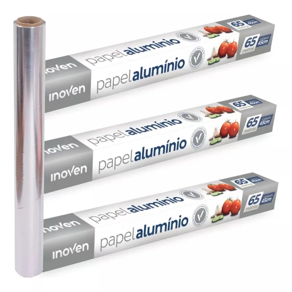 Kit 3 Rolos De Papel Alumínio 45 Cm X 65 Metros Promoção!!