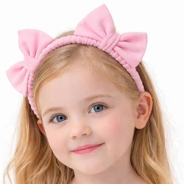 Tiara Infantil menina Algodão Laços Duplo - Arco Confortável  Várias Cores