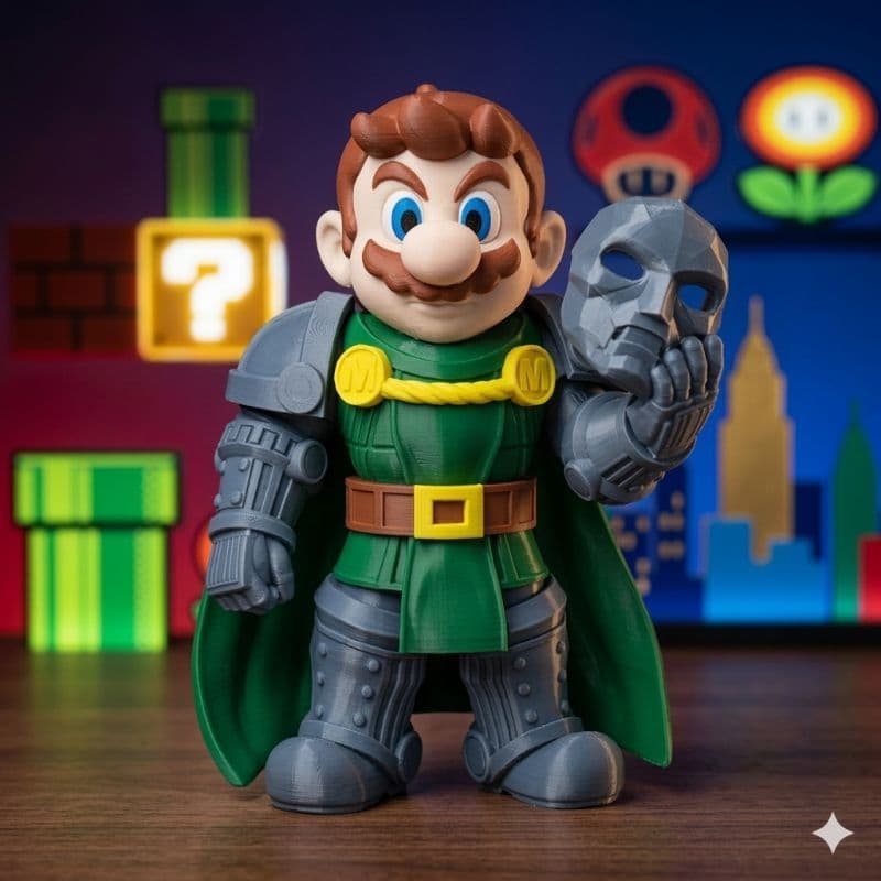 Action figure Super Mario Von Doom - colecionável exclusivo