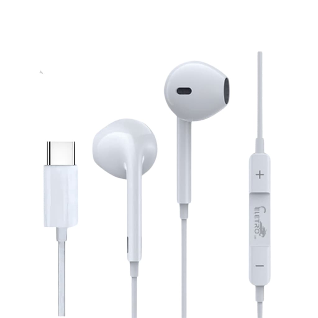 Fone de Ouvido Conexão Tipo-C Com Fio e Microfone INOVA KV-857