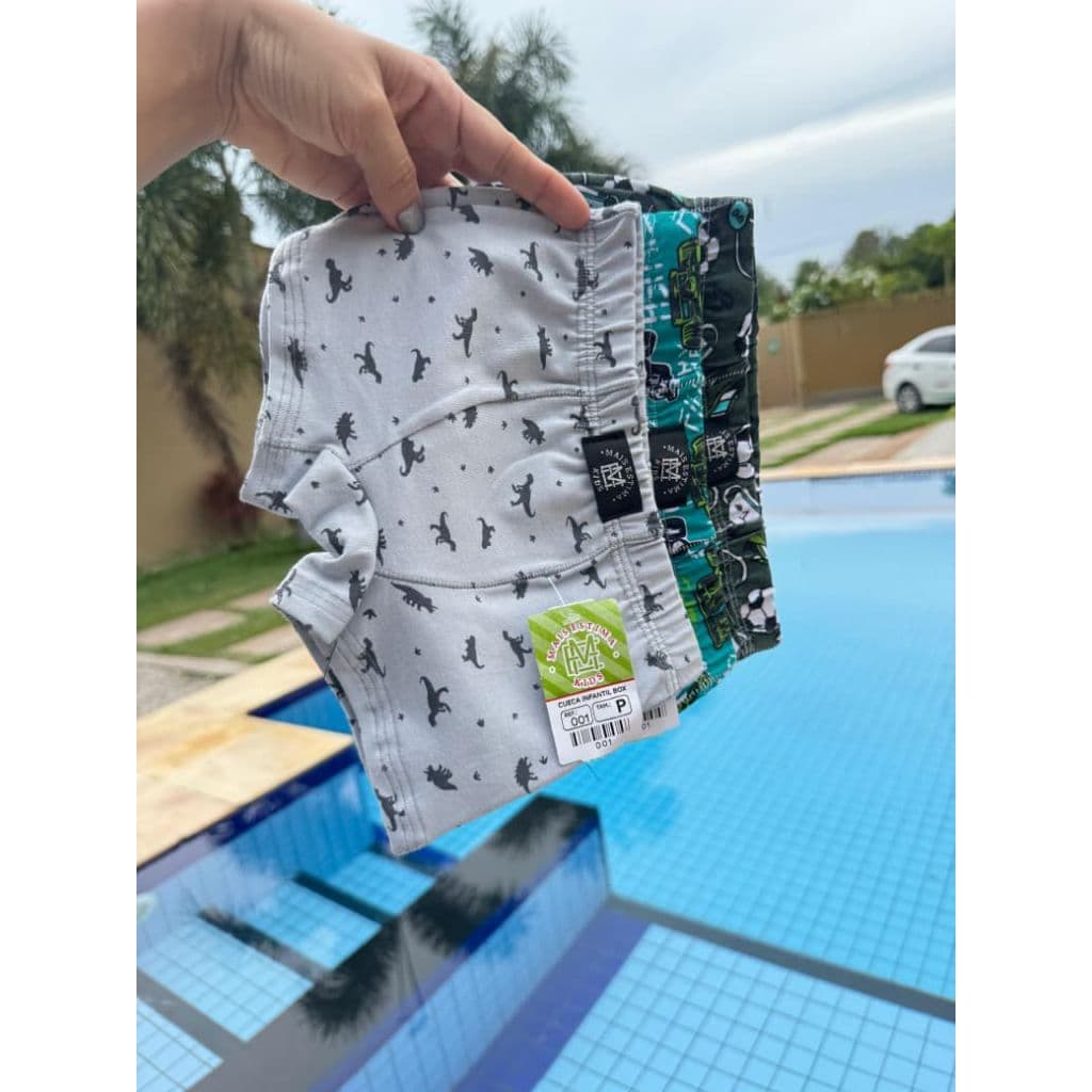 Kit Cueca Infantil Box Algodão 100% Confortável Macia Estampada Roupa Íntima