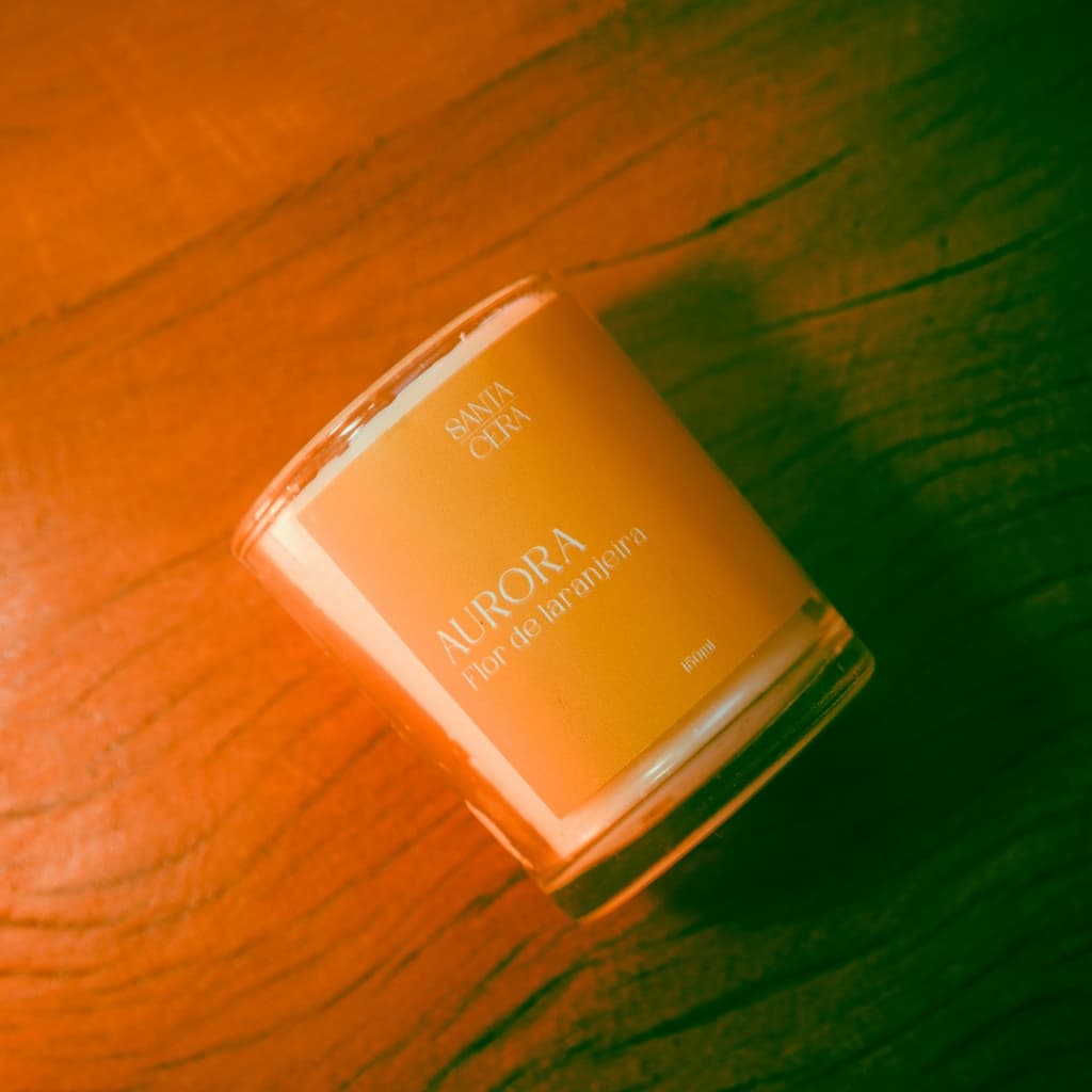 Vela Aurora | Vela Aromática Flor de Laranjeira | Vela Artesanal em Copo de Vidro | Ritual do Dia | Santa Cera