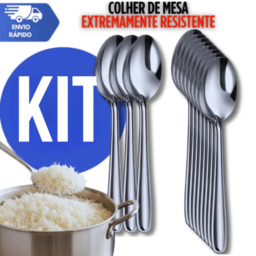 Colher Mesa Elegante Aço Inox Casa Restaurante Churrascaria Pizzaria Lanchonete Buffet Colheres Multiuso