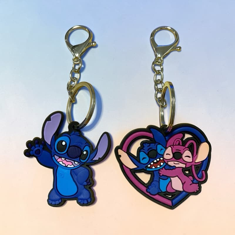 Chaveiro Stitch Emborrachado com gancho para bolsas mochilas Lilo Stitch