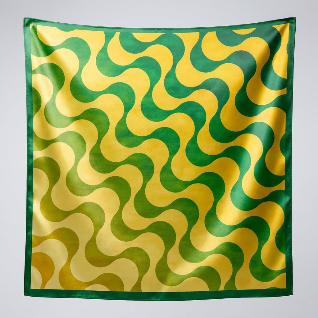 Lenço Feminino Sublimado Cetim Grande Cabelo Bolsa 90x90 Cm Onda Solar Brasil Copa do Mundo