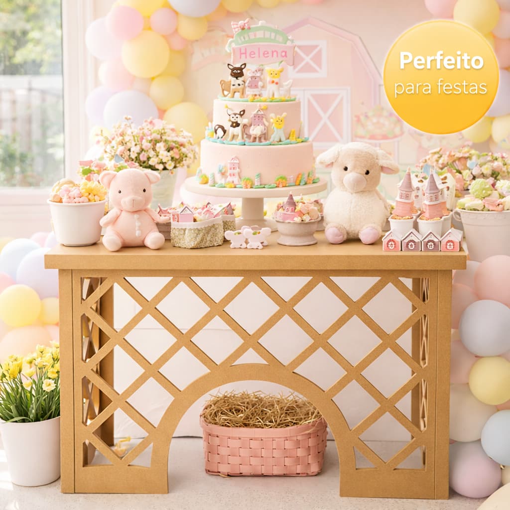 Mesinha Decoração Festa Aniversario Infantil Novidade Mdf Cru