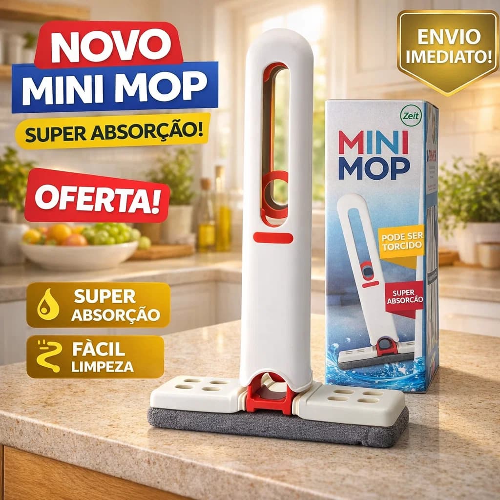 Rodo Mini Mop ATE 2 UND – Limpeza Rápida e Eficiente, Alta Absorção, Ideal para Limpeza Diária