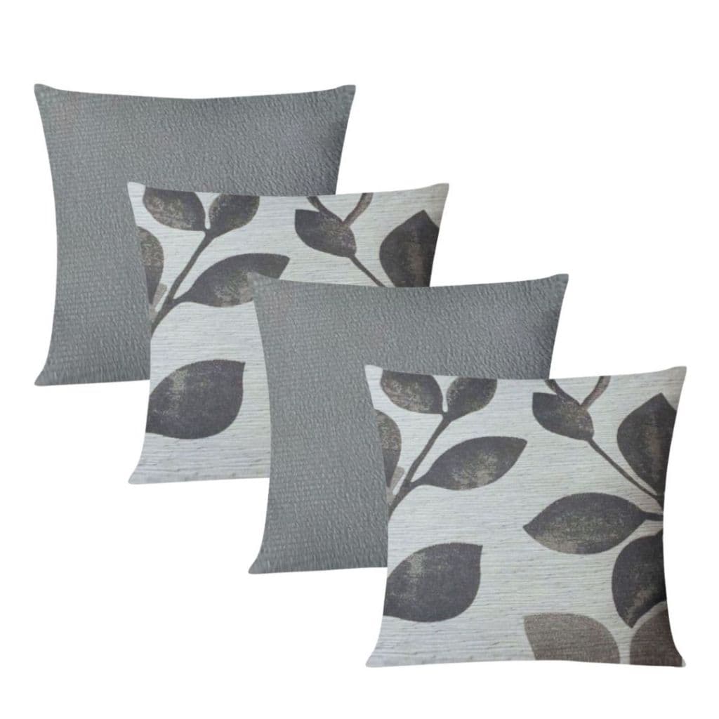 Kit 4 Capas de Almofada em Jacquard e Suede 45x45cm Com Zíper