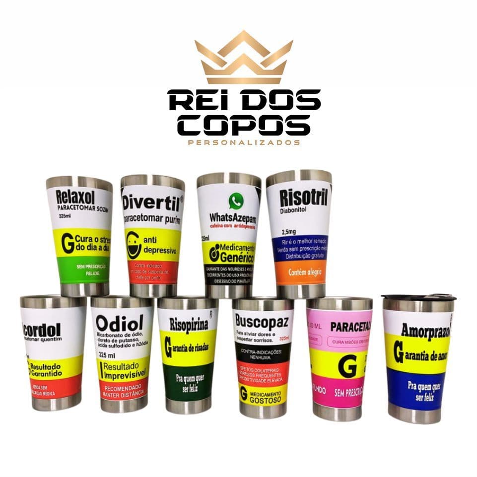 Copo Térmico Personalizado Paródias Remédios 473ml