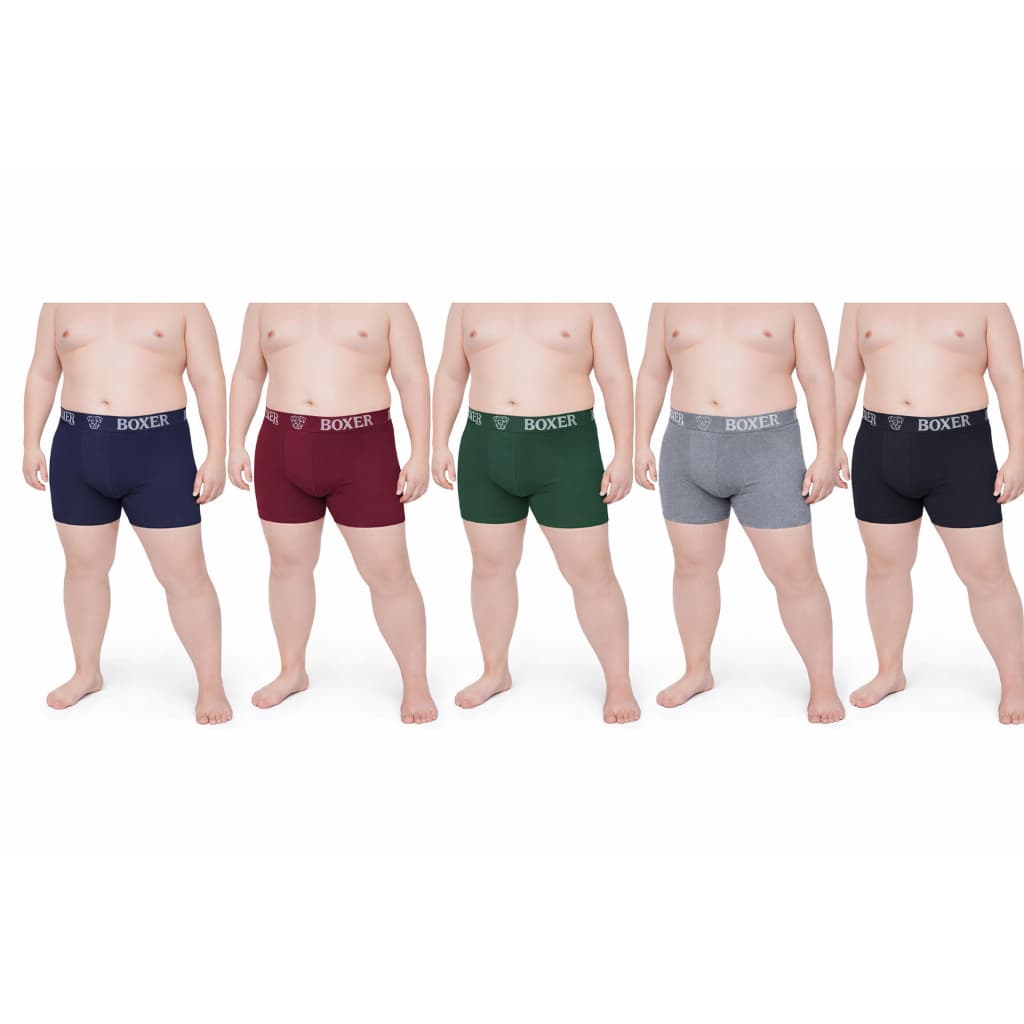 Kit C/10 Cuecas Boxer PLUS SIZE Microfibra Long Leg Box Elastico Reforcado CONFORTAVEL