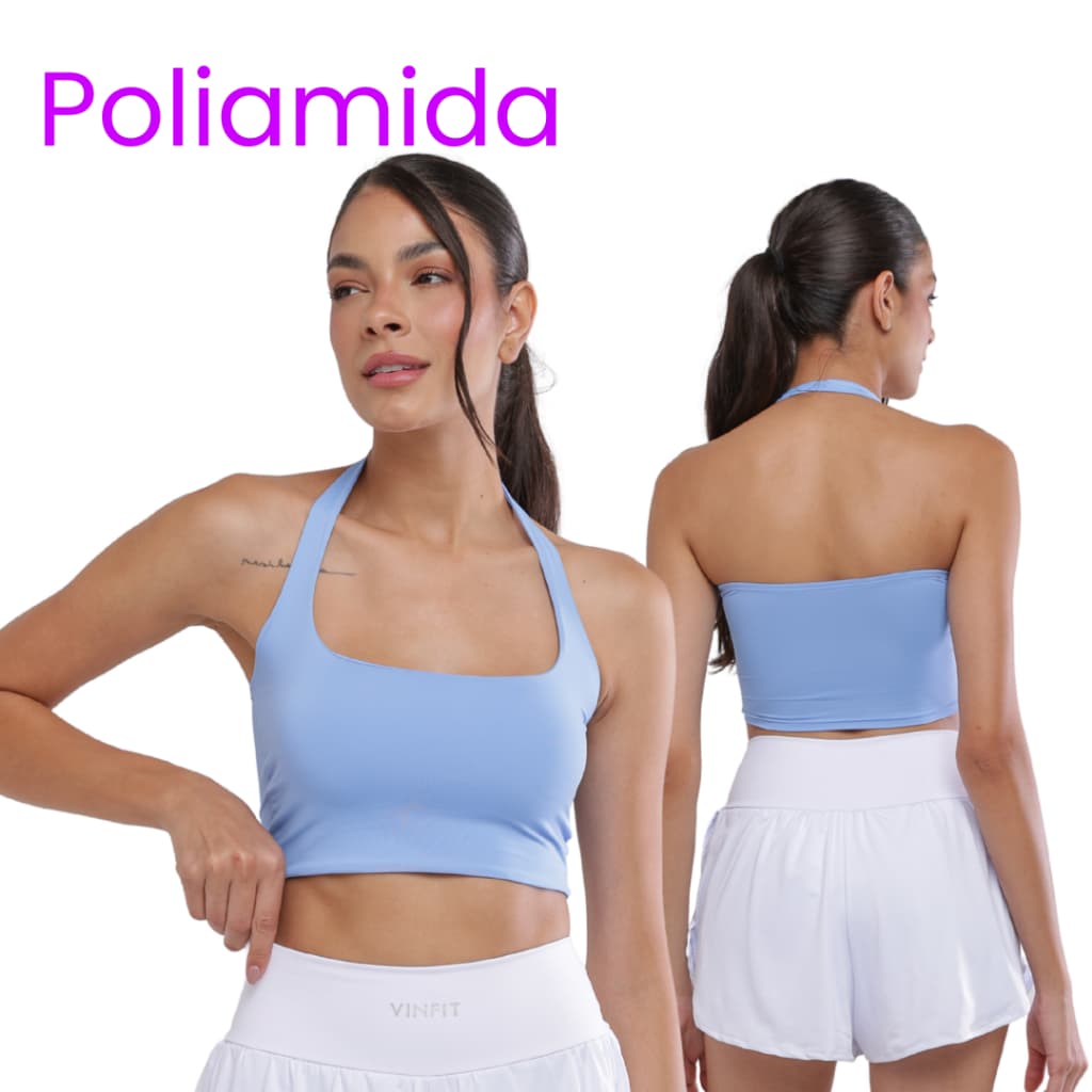 Top Feminino Fitness Frente Unica Poliamida Treino Yoga Casual Academia Básico