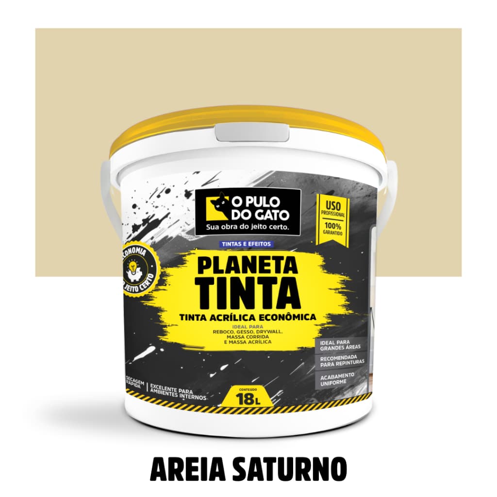 Tinta Acrílica Econômica - Planeta Tinta 18L  Areia Saturno - Pulo Do Gato