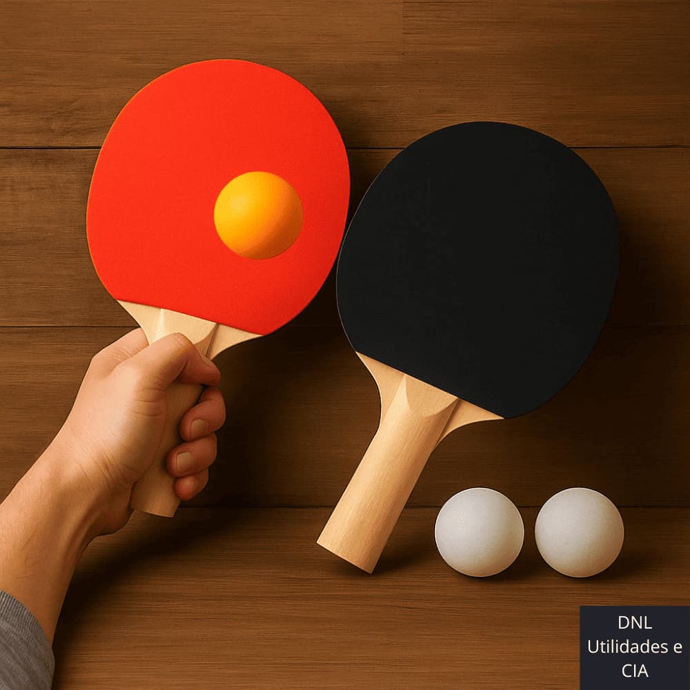 Kit Ping Pong Tênis Mesa Com 2 Raquetes E 3 Bolinhas/2 Raquetes E 3 Bolinhas + Rede