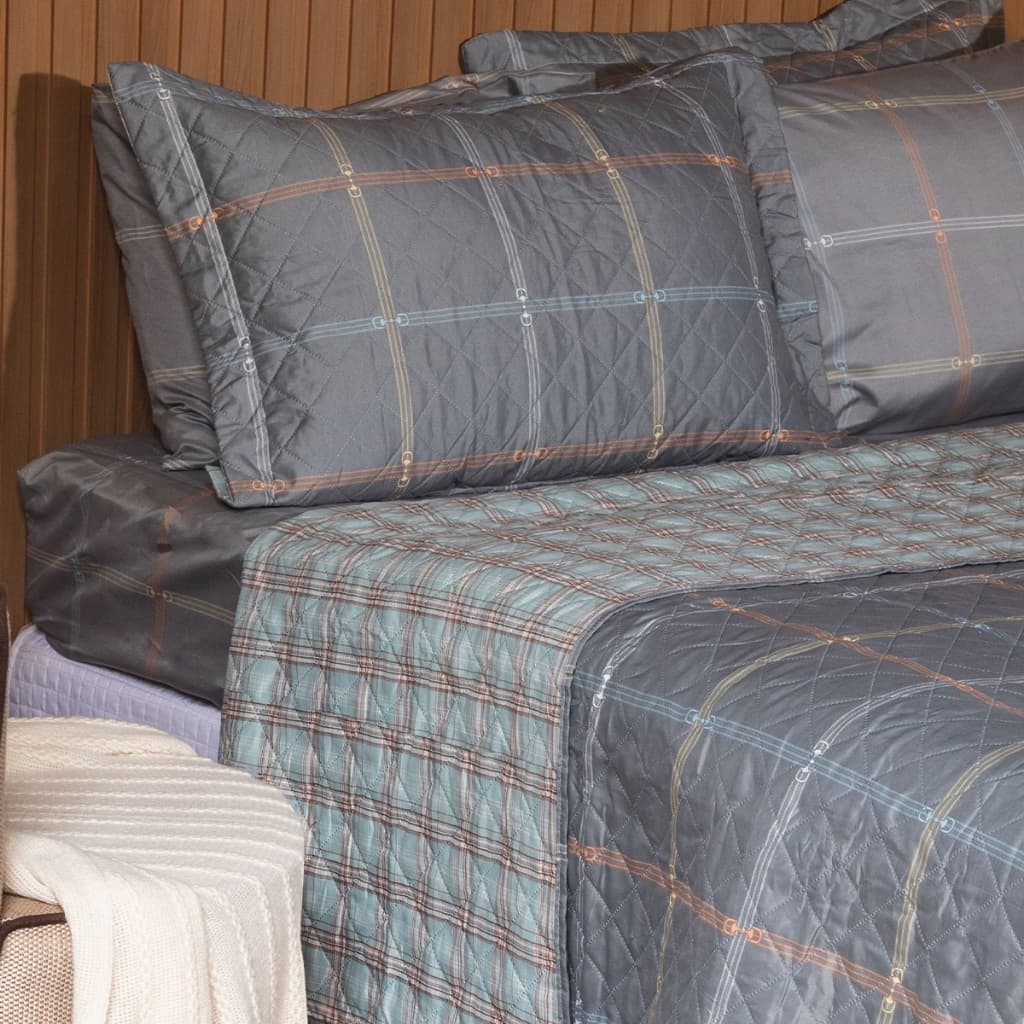Cobre Leito Basic Casal Queen Estampado 180 fios - 03 Peças