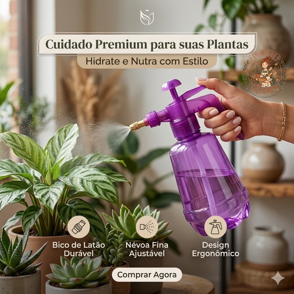 Pulverizador Pressão Manual 1,6 L - Bico Ajustável Cores Sortidas