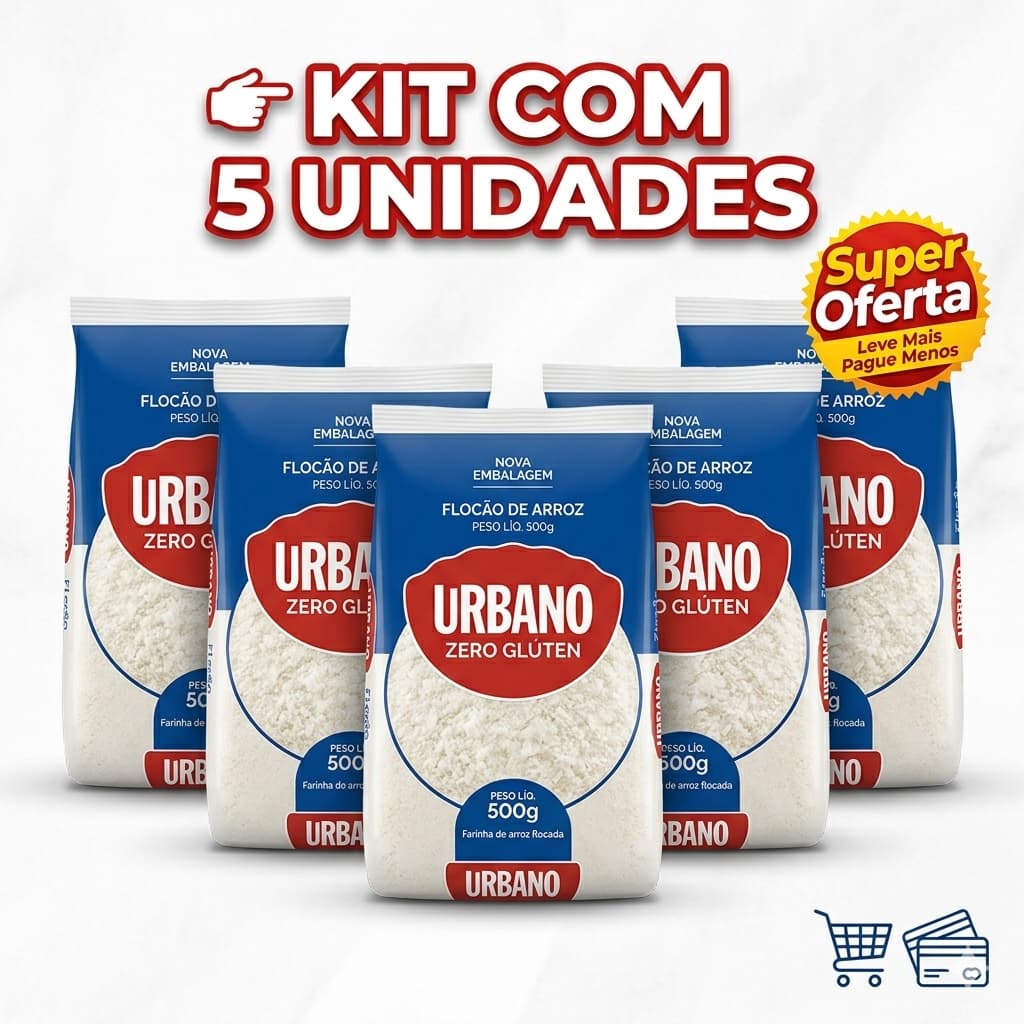 Flocão de Arroz Sem Glúten Urbano 500g Promoção