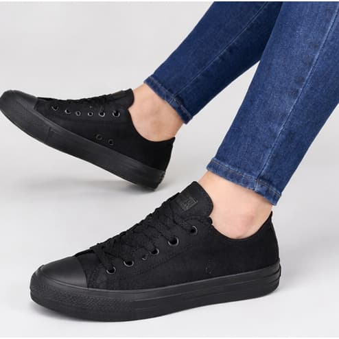tenis todo preto cano baixo exigido pelas escolas trabalho epi solado de borracha feminino e masculino