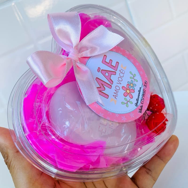 Kit Presente Dia das Mães 💖 Sabonete Eudora + Caixa Coração Luxo 🎁 PRONTA ENTREGA