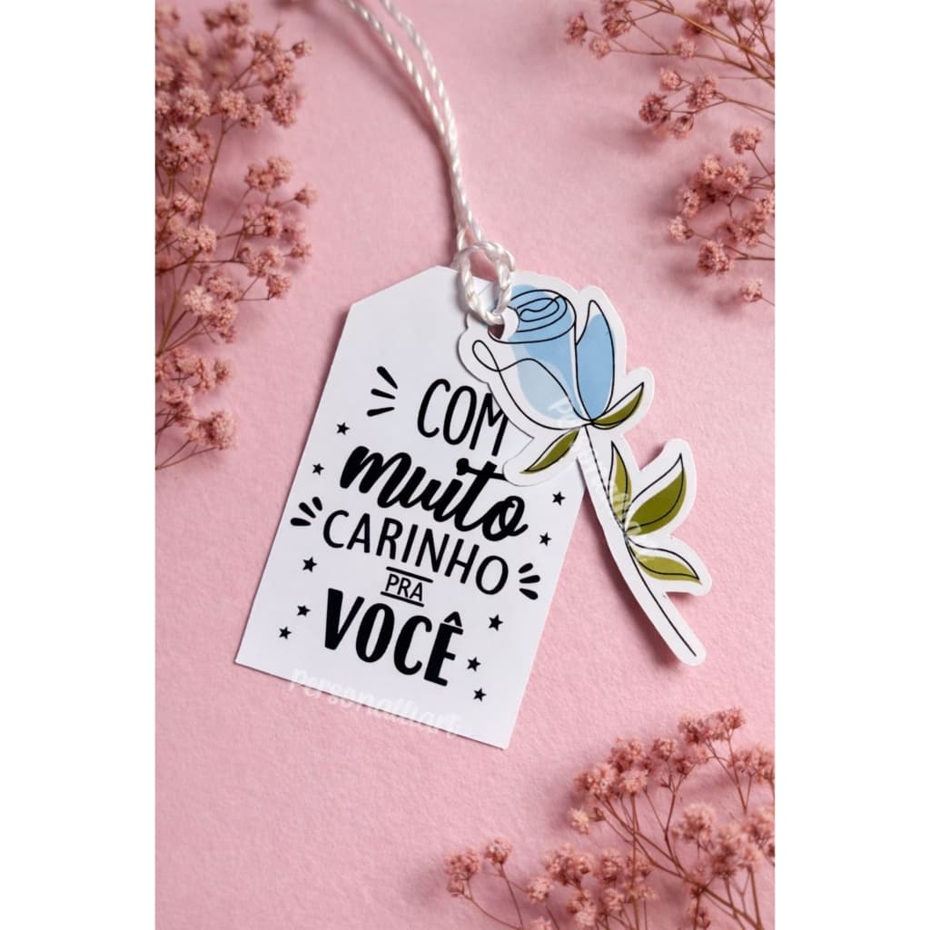 Tag Dupla Personalizada com carinho ou sua arte, ideal para mimos, presentes, embalagens Tamanho 6,5x4,2CM ENVIO RÁPIDO
