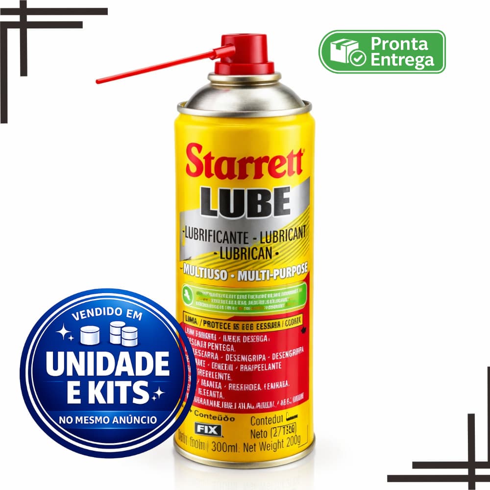 Oleo Lubrificante Lube Starrett 300ml - Desengripante Multiuso - 1, 2 ou 3 Unidades