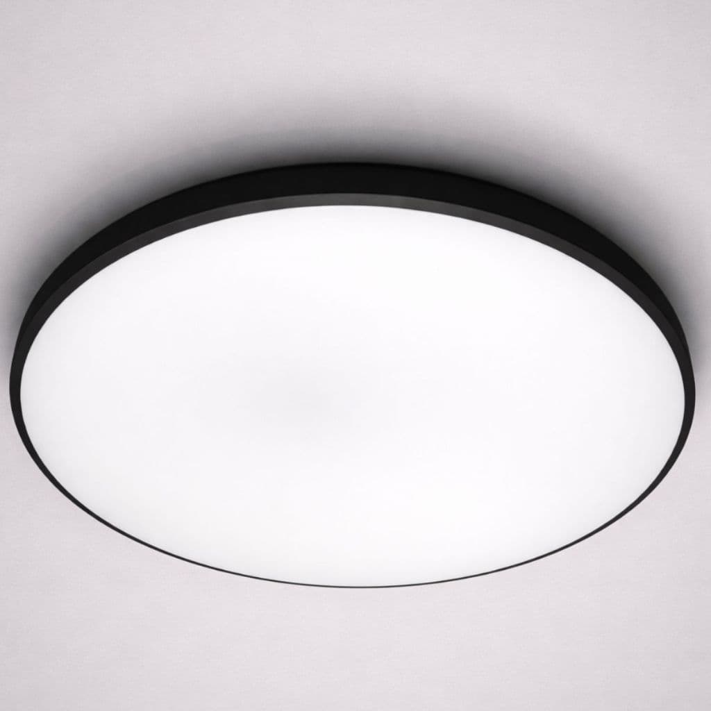 Plafon Led Moderno sobrepor 45w Redondo 3000k (Quente) 4000k (Neutra) 6500k (Frio) 46cm Tipo Orbital - Preto