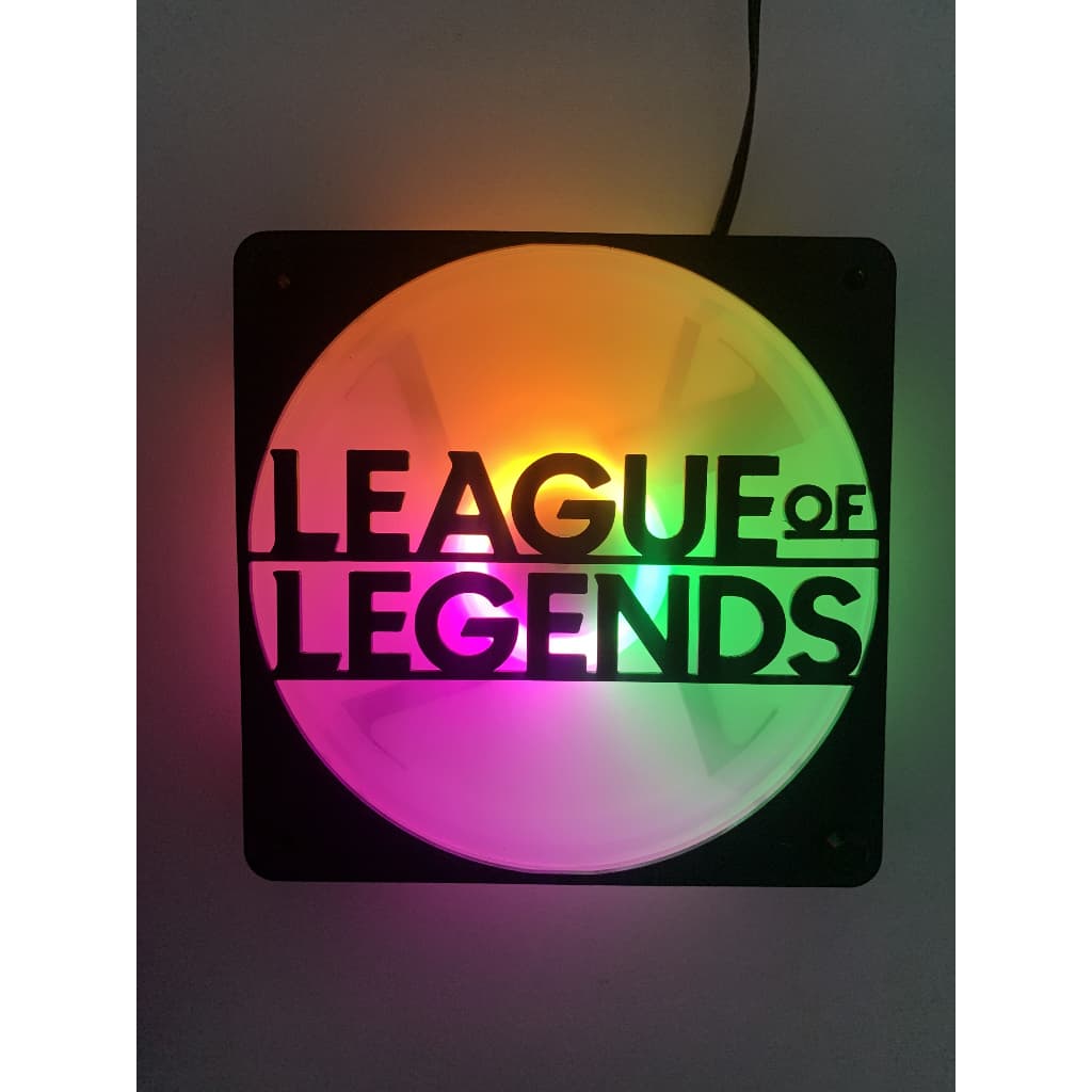 Grelha Fan 120mm League of Legends LoL Setup Gamer Decoração Grade Ventilador