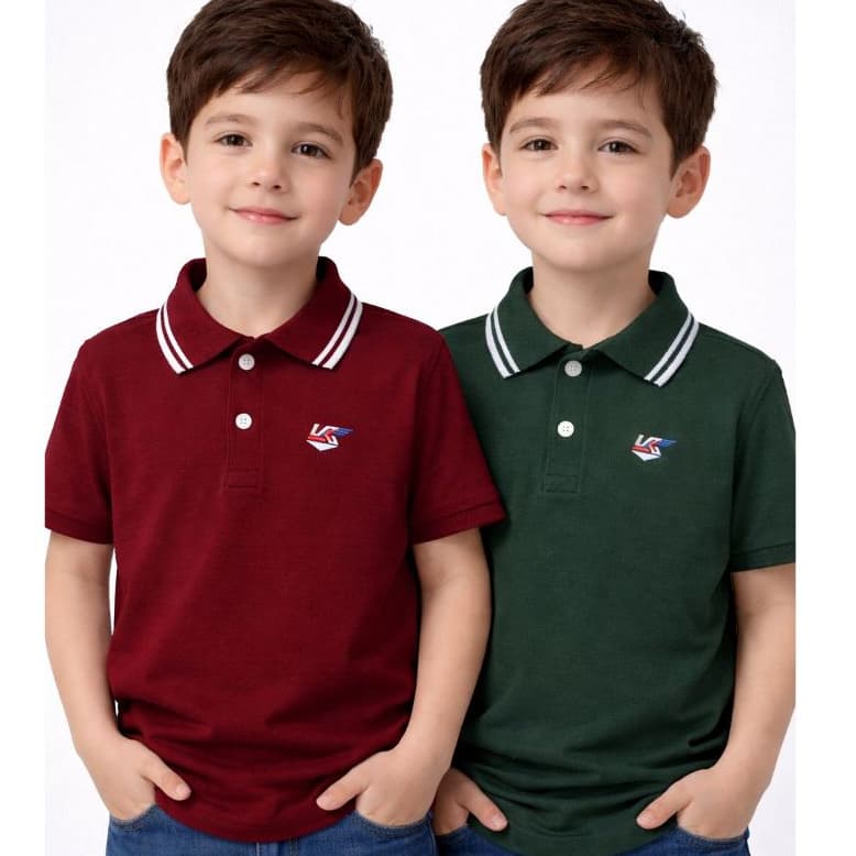 Kit 2 Camiseta Infantil Gola Polo Para Menino 100% Algodão Camisa Para Criança ao Juvenil