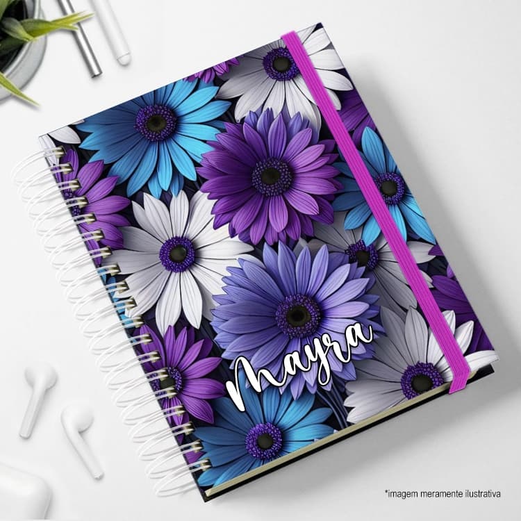 Agenda 2026 Personalizada Botânica Floral - Capa Dura Premium com Nome