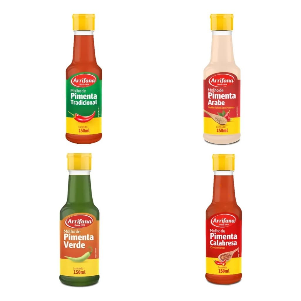 Kit 4 Molho De Pimenta 150ml Arrifana