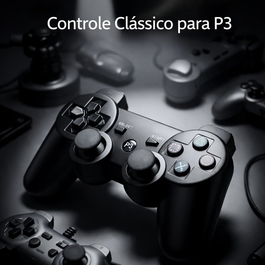 Controle Ps3 Joystick Wireless Sem Fio Com Cabo Recarregador
