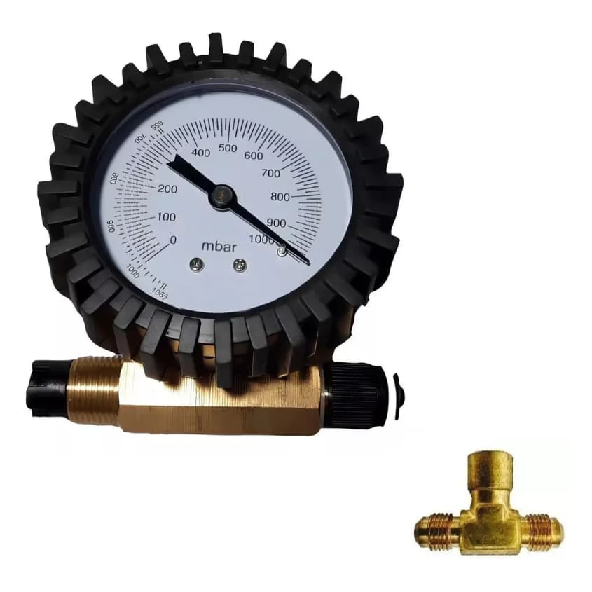 Vacuometro Analógico Ecotools Com Adaptador + Tee 1/4